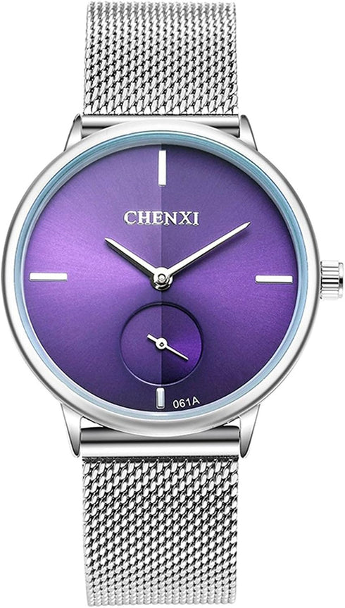 MASTOP Women's Silver Stainless Steel Simple Ultrathin Wrist Watch Mesh Strap Analog Display Quartz Watch...