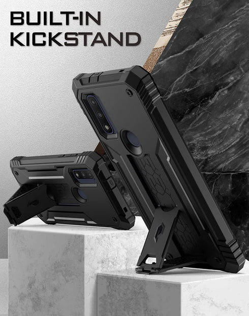 Poetic Revolution Series Case for Motorola Moto G Pure 6.5 inch (2021 Release), Full-Body Rugged Dual-Layer Shockproof Protective Cover with Kicks...