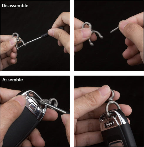 TISUR Titanium Swivel D-Rings with Screw Shackle Horseshoe U Shape Key Ring DIY with Rotated Link Leather Craft Purse 1 pcs...