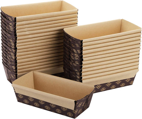 Lawei 30 Pack Paper Loaf Pans, Disposable Paper Baking Loft Mold, 6 x 2.5 x 2 inch Rectangle Paper Baking Pans for Quick Bread Small Pumpkin Bread...