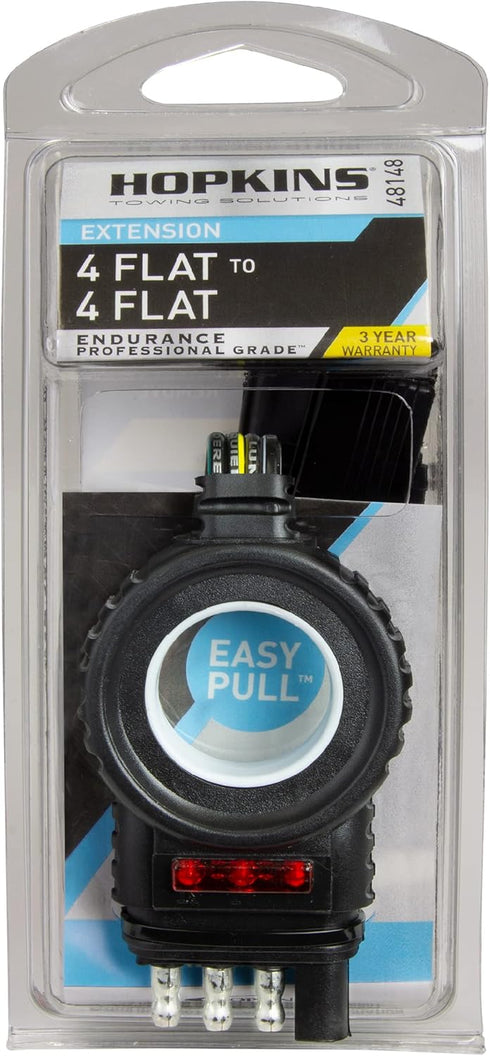 Hopkins Towing Solutions 48148 Endurance Easy-Pull 12 4 Flat Extension Trailer Connector, Black...