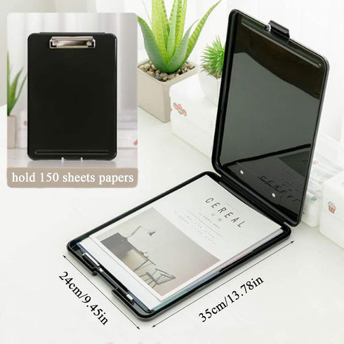 Lemical A4 Portable File Boxes Storage Clipboard Hanging Magazine File Organizer A4 Clipboard File Folder Organizer with Bottom Opening Office Cli...