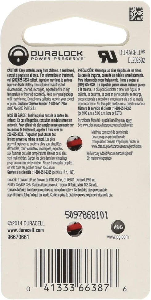 Duracell 2025 Coin Button Batteries, 2 Count (Pack of 6)...
