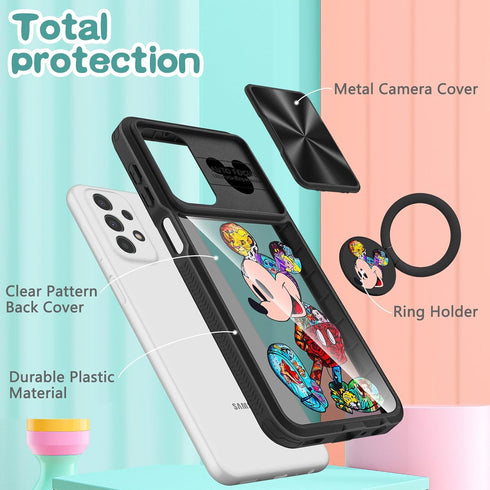 Joyleop (2in1 for Galaxy A23 5G Phone Case Cartoon Cute for Girls Women Teen Kids Girly Phone Covers Fun Unique PatternDesign with Slide Camera Co...