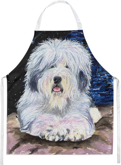 Caroline's Treasures SS8443APRON Starry Night Old English Sheepdog Apron Cooking Kitchen Server Baking Crafts Gardening for Adult Women Men, Unise...