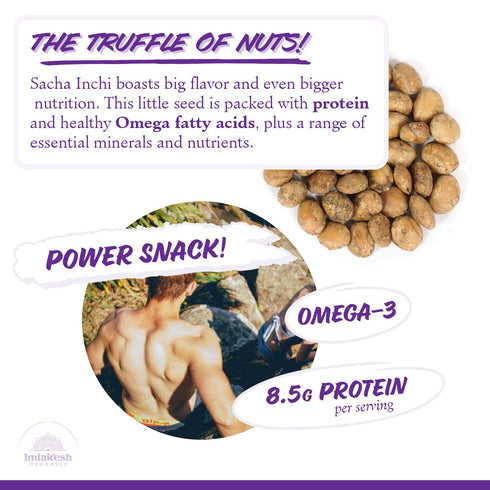 Imlak'esh Organics, Sacha Inchi Nuts (2.25oz Pouch), Protein Super-Nuts — 0 Net Carbs | Keto | Paleo | Organic | Regenerative | Protein | Gluten-F...