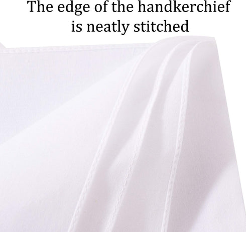 Men's Handkerchiefs 18 Pack 100% White Cotton Solid White Hankie...
