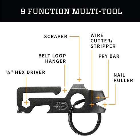 Gerber Gear Mullet Keychain - Multi-Tool Keychain with Pry Bar, Bottle Opener, and Wire Stripper - EDC Gear and Equipment - Black...