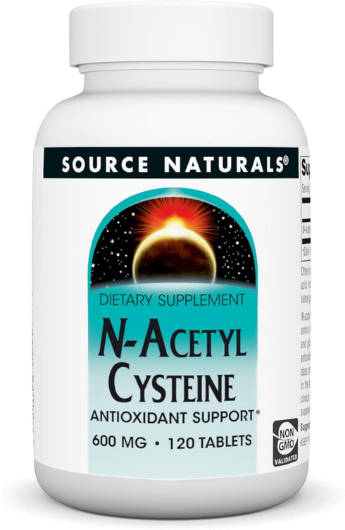 Source Naturals N-Acetyl Cysteine Antioxidant Support 600 mg Dietary Supplement That Supports Respiratory Health* - 120 Tablets...