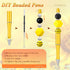 24 Pcs Plastic Beadable Pens Bead Pens Leopard Print Sun Flower Silicone Beads Pens 50 Spacer Beads DIY Black Ink Ballpoint Pen for Women Kids Off...