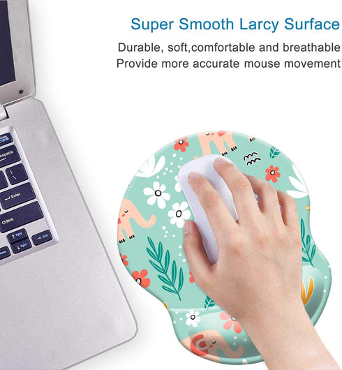 Ergonomic Design Mouse Pad with Wrist Rest Support, Cute Wrist Mouse Pad, Non-Slip PU Base Mouse Mat, Pain Relief Mousepad for Gaming & Working (W...