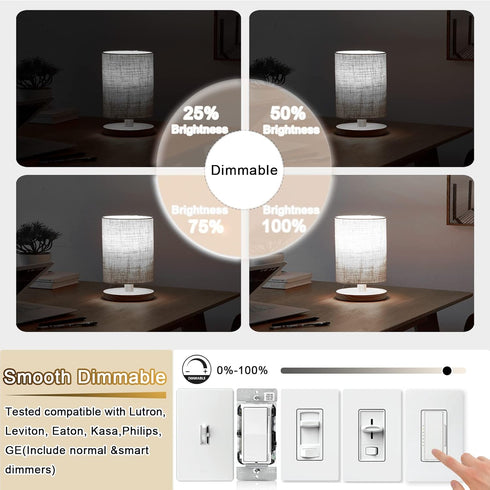 T10 Led Bulb 5000K 3.2 inches, e26 Led Bulb 60 watt Equivalent Dimmable, T25 Tubular Light Bulb, Edison Bulbs 6W e26 Medium Base Lightbulb UL List...