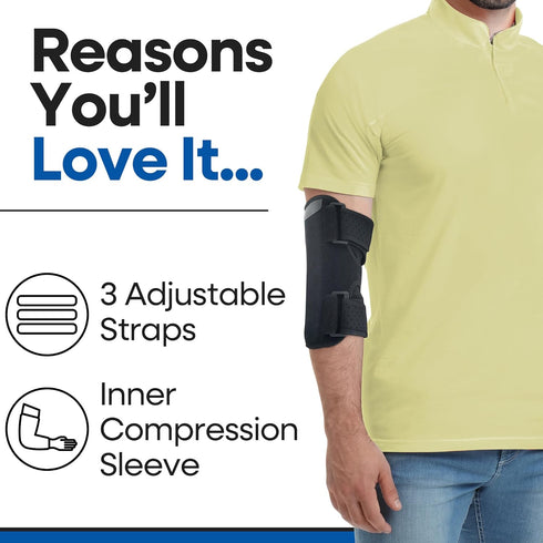 Elbow Splint Tendonitis l Tennis Elbow Brace | Cubital Tunnel Brace Support for Sleeping | Arm Support & Compression Sleeve Immobilizer for Ulnar ...