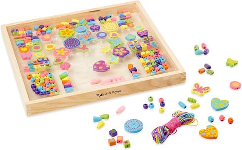 Melissa & Doug Created by Me! Bead Bouquet Deluxe Wooden Bead Set With 220+ Beads for Jewelry-Making, for 4+ years, Multicolor, 9½...