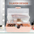 Three-Layer Clear Plastic Storage Case for Art Craft and Cosmetic, Portable Cosmetic Organizer Storage Box, Large Capacity Storage Makeup Box Make...