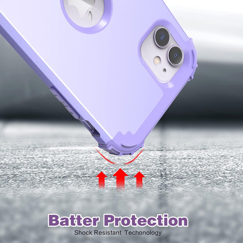 IDweel for iPhone 11 Case with Tempered Glass Screen Protector,Hybrid 3 in 1 Shockproof Heavy Duty Protection Hard PC Cover Soft Silicone Bumper F...