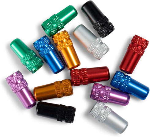 Presta Valve Cap 14 pcs Bike Tire Valve Caps Multi-Color Anodized Machined Aluminum Alloy Bicycle Dust Covers French Style...