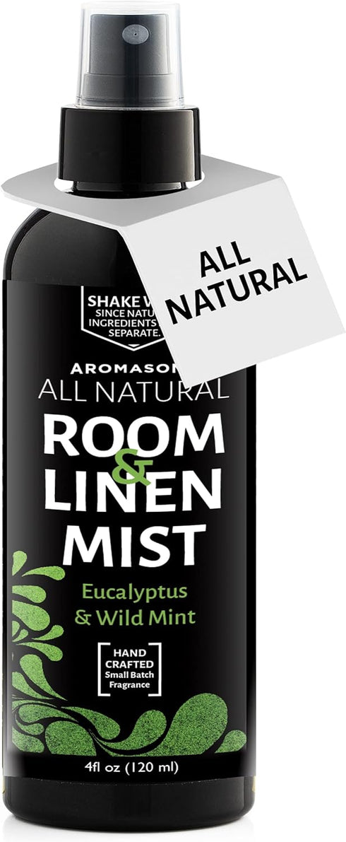 Aromasong Eucalyptus & Wild Mint Linen and Room Spray, Natural Aromatic Mist, Relax Your Body & Mind, Perfect as a Bathroom Spray Air Freshener Pi...