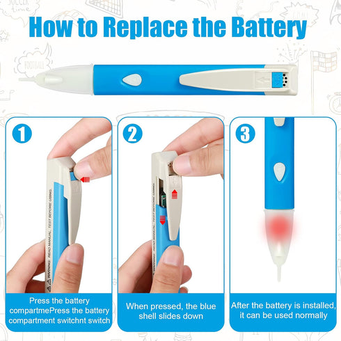 2 Pieces Christmas Light Tester Voltage Bulb Tester Detector Pen Led Voltage Tester Pen with Led Flashlight Buzzer Alarm Electroscope Range 90v - ...