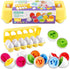LOOIKOOS Matching Egg Toy Set - 12 Play Eggs Toddler Toys - Educational Color and Number Recognition Skills -Learning Egg Game Puzzle for Toddlers...