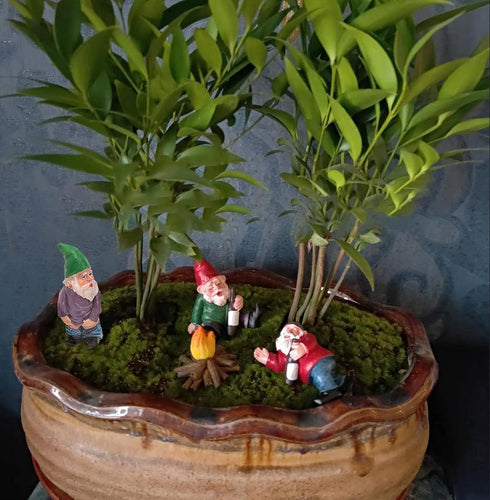 4Pcs Miniature Garden Gnome Set, Wizard Gnome 3D Dwarves Fairy Garden Gnome Statue Kit, Mini Outdoor Sculpture Garden Figurine Decoration for Lawn...