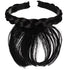 1Pc Black Fake Bangs Hairband,Women Girls Fringe Bangs with Double Row Braids Headband Hair Extensions Hair Styling Tools,Hair Accessories,Women's...