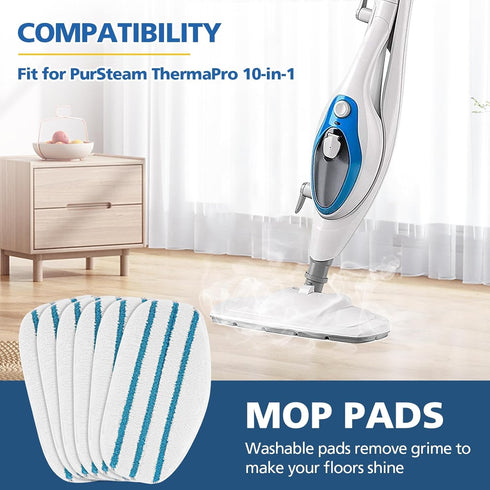 LINNIW 8 Pack Replacement Steam Mop Pads Compatible for PurSteam ThermaPro 10-in-1...