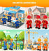 FUNERICA 10-Set Toy People Figures - Bendable Fireman, Police, Construction Workers, Community Helpers, Play Little People Toys Figurines Dollhous...