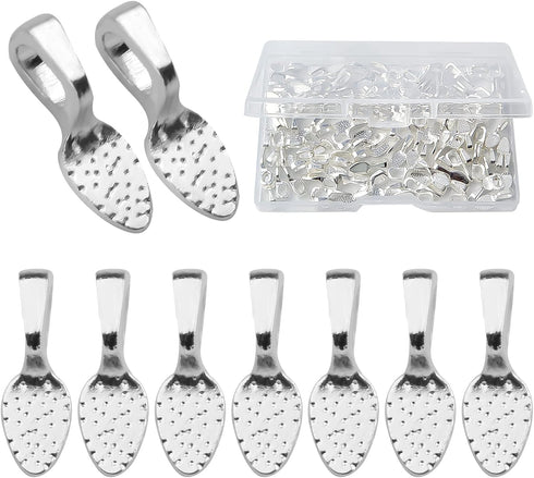 200pcs Glue on Bails Pendants Spoon Oval Shape Glue-on Earring Bails with a Box Jewelry Making Accessories for DIY Necklace Bracelet Crafts Handma...