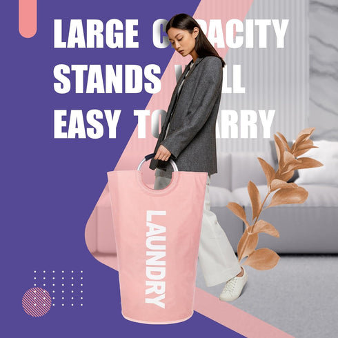 Caroeas 90L Laundry Basket (13 Colors), Waterproof Laundry Hamper, Laundry Bag with Padded Handles, Clothes Hamper Stands Up Well, Collapsible Lau...
