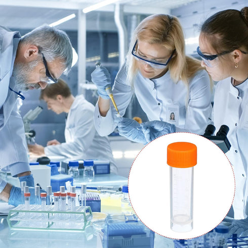 PATIKIL 5mL Plastic Test Tubes, 20 Pack Frozen Container Storage Screw Cap for Lab Laboratory Science, Clear...