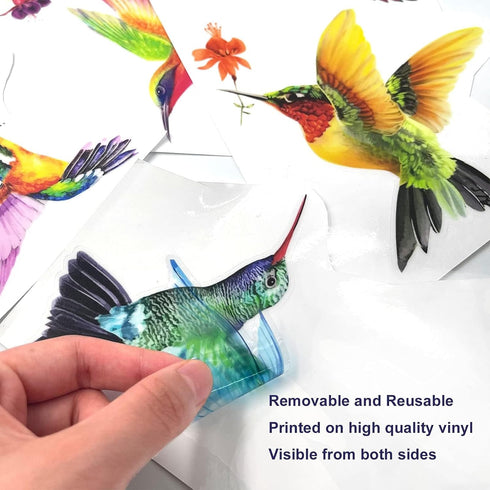20 Pieces Large Size Hummingbird Window Hummingbird Decals for Windows Anti-Collision Window Clings Decals to Prevent Bird Strikes on Glass Non Ad...