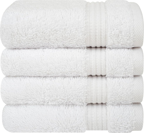Cotton Paradise 100% Cotton Turkish Washcloth Set for Bathroom, 4 Piece Soft Absorbent Small Hand Face Towels Wash Rags, White...