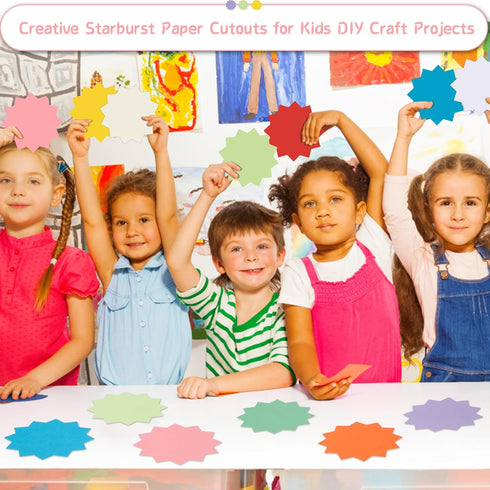360 Pcs Starburst Cutouts Paper Starburst Die-Cuts Bulletin Board Decorations Blank Starburst Signs for Retail, Sales, Poster Boards, Classroom Bu...