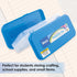 BAZIC Plastic Pencil Case 8" Double Deck Utility Storage Box, Bright Color, Multi Purpose Organizer, 4-Pack...