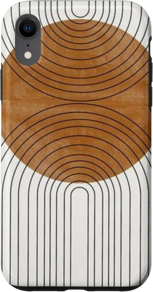 iPhone XR Abstract Boho Minimalist Chic Neutrals Summer Striped Women Case...