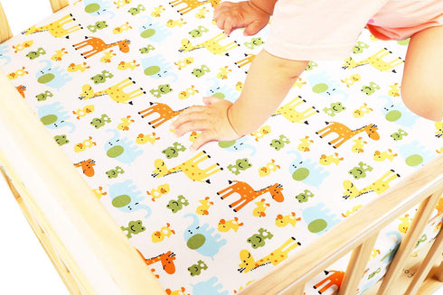 Dinosaur Pack n Play Stretchy Fitted Playard Sheet Set 2 Pack Jersey Knit Ultra Soft Portable Mini Crib Sheets for Baby Boy Girl Elephant Giraffe ...