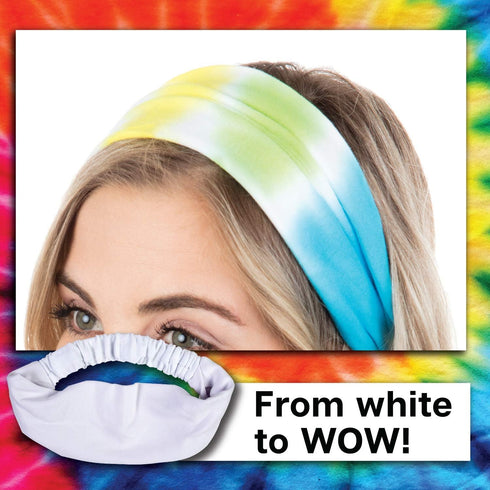Tulip Headbands 2 Pack Tie Dye Accessory, 2 Count (Pack of 1), White...
