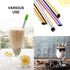 Boba Straws, Reusable Straw Metal Smoothies Jumbo Bubble Tea Tapioca Pearls Milkshake Straws, Pointed Stainless Steel Drinking Straws with Silicon...