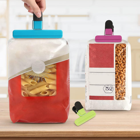 TACGEA Chip Clips, 8 Pack Food Clips, Upgrade Wide Open Bag Clips for Food Storage with Air Tight Seal Grip (4 x L, 4 x S)...