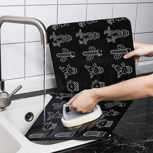 2Pcs Disposable Oil Splash Guard Aluminum Foil Gas Stove Oil Splatter Screen Board Cooking Frying Oil-Proof Splash Kitchen Tool (Black)