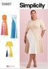 Simplicity Women's Fitted Color Block Dress Sewing Pattern Packet, Design Code S9887, Sizes 20W-22W-24W-26W-28W...