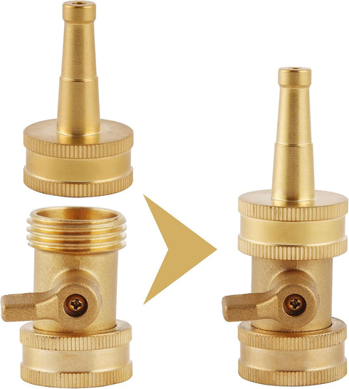 Jet Nozzle Power Washer for Garden Hose, Heavy Duty Brass Jetnozzle with Garden Hose Shut off Valve, Water Hose Nozzle High Pressure Powerful Wash...