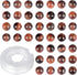 8mm 100pcs Natural Stone Beads Red Tiger's Eye Round Genuine Stone Beading Loose Gemstone Hole Size 1mm DIY Charm Smooth Beads for Bracelet Neckla...