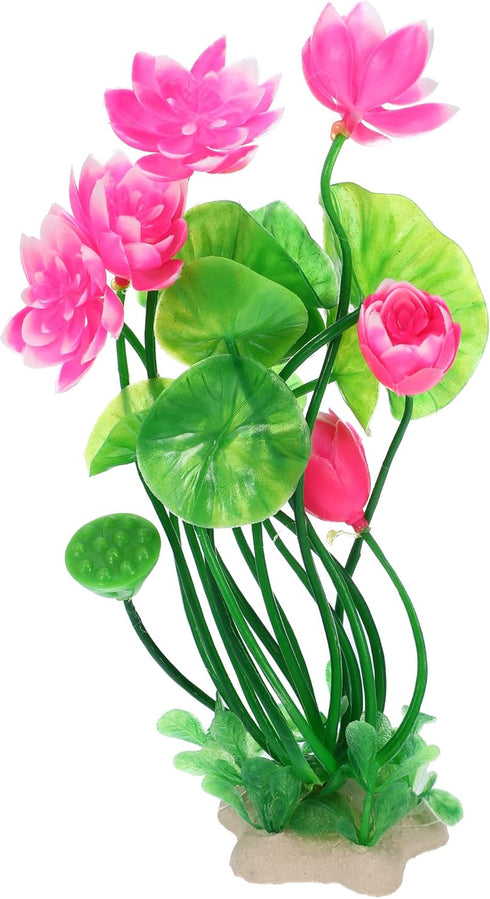 VOCOSTE 1pcs Fish Tank Aquarium Decorations Plants, Mini Aquarium Decorations PE Ceramics Plants for Aquarium Decorations, Pink 8.27"...