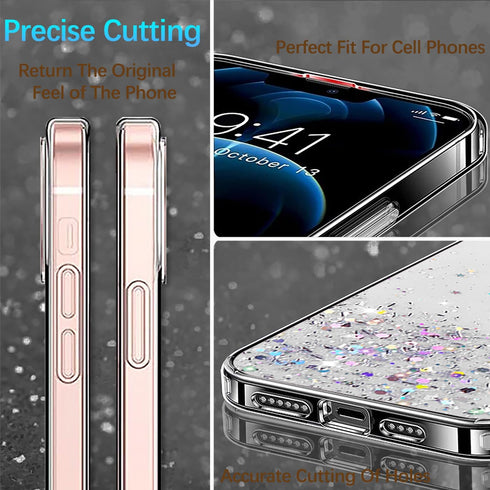 Compatible with Honor 90 Case Glitter Clear Pink, Honor 90 Phone Case Silicone Transparent Soft TPU Women Girls Shockproof Protective Slim Cover (...
