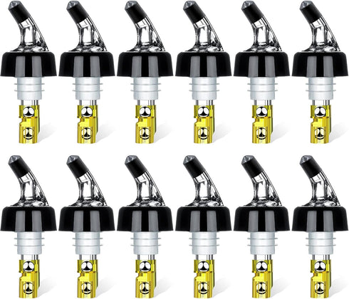 Automatic Measured Bottle Pourer - Quick Shot Spirit Measure Pourer Drinks Wine Cocktail Dispenser Home Bar Tools - 1oz/30ml (12)...