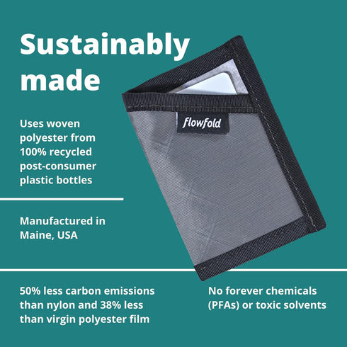 Flowfold RFID-Blocking Wallet Card Holder Wallet Recycled Material Minimalist Wallet - Durable Slim Front Pocket Wallets Made in USA...