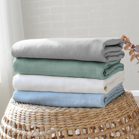 MEXXI Muslin Baby Blanket, Quilt Blanket for Baby, 4-Layer Super Soft and Lightweight Crib Blanket for Unisex Baby Girls Boys 43 * 39 (Sage Green)...