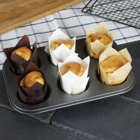 180 Pieces of Tulip Baking Paper Cups Cupcake Muffin Liners Pans Wrappers in 3 Colors, White, Natural, Brown...